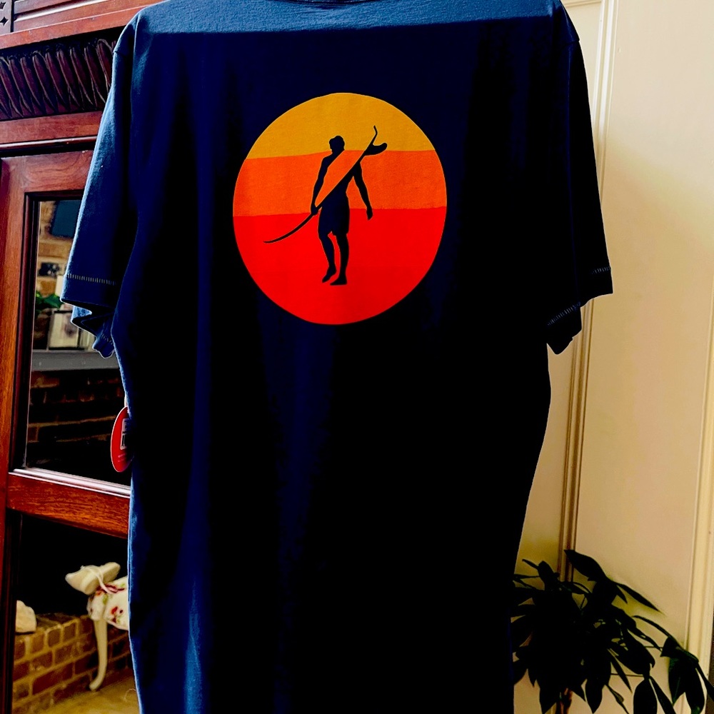 toes on the nose t shirt nwt navy rainbow sunset surf shirt